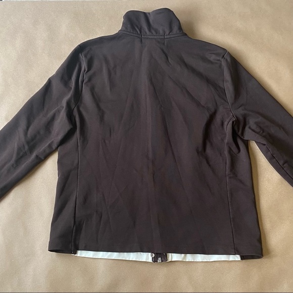 Lauren Ralph Lauren Active Women's Size Petite Med Track Jacket Off White/Brown - Picture 12 of 15